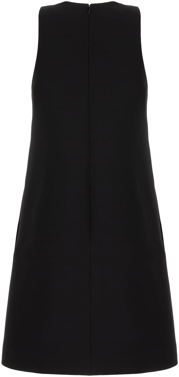 Valentino Valentino Garavani Black wool blend dress Zwart
