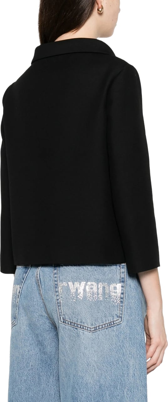 Valentino Black Cropped V-Gold Accent Jacket Zwart