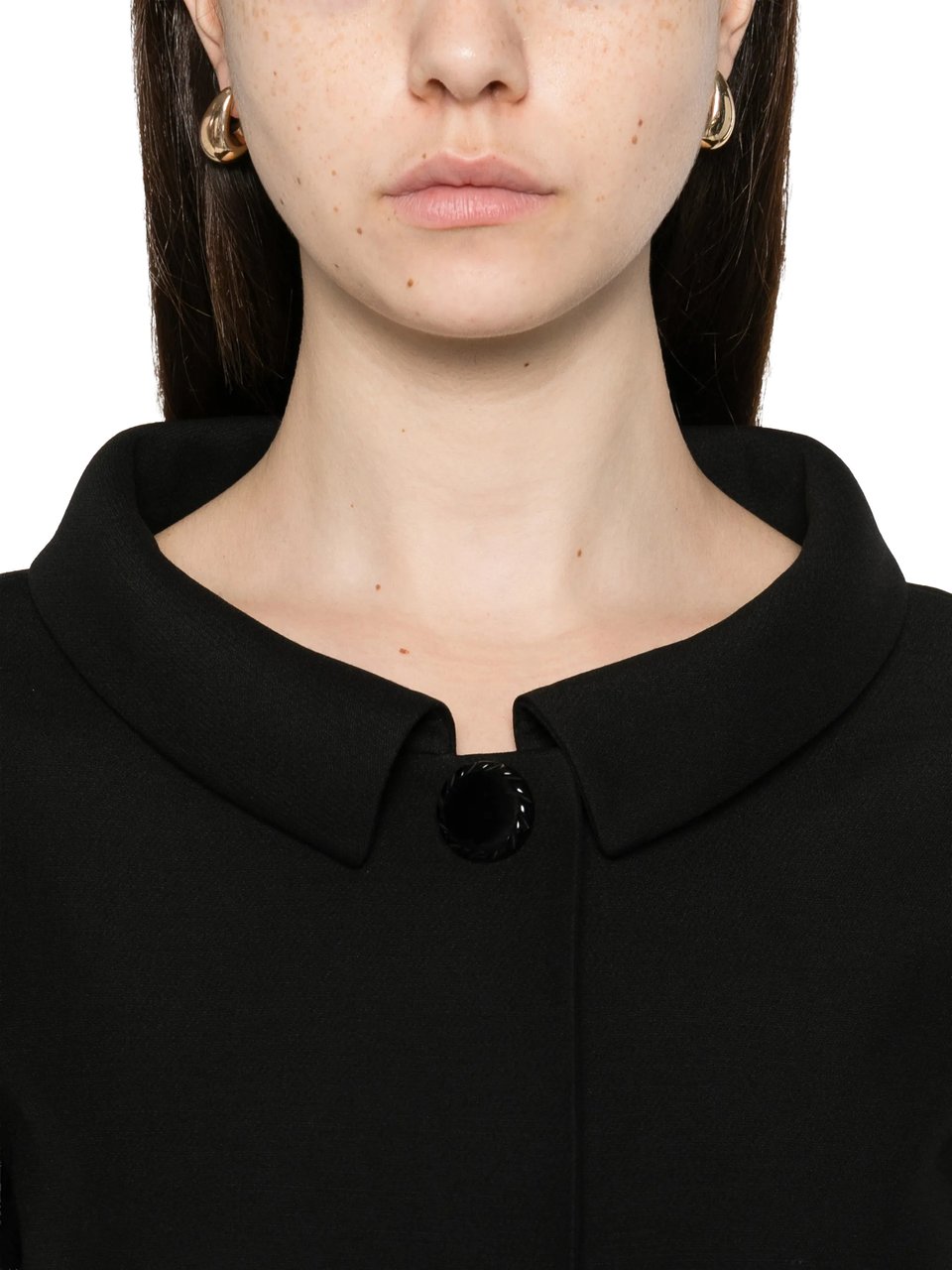 Valentino Black Cropped V-Gold Accent Jacket Zwart