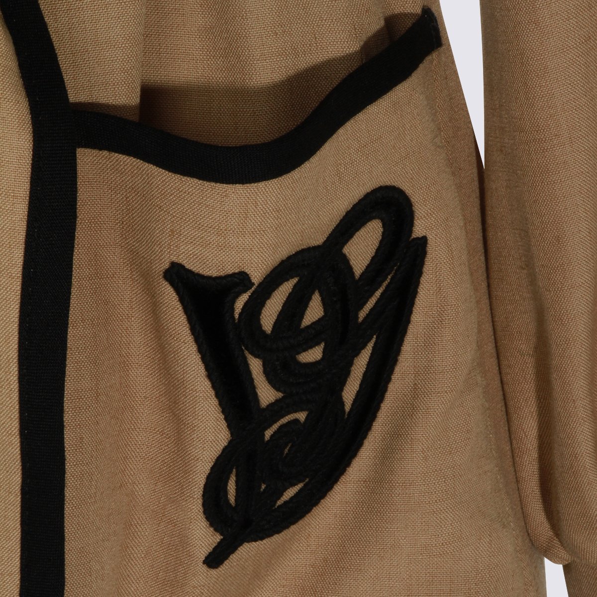 Valentino Structured Brown Jacket with High Collar Bruin