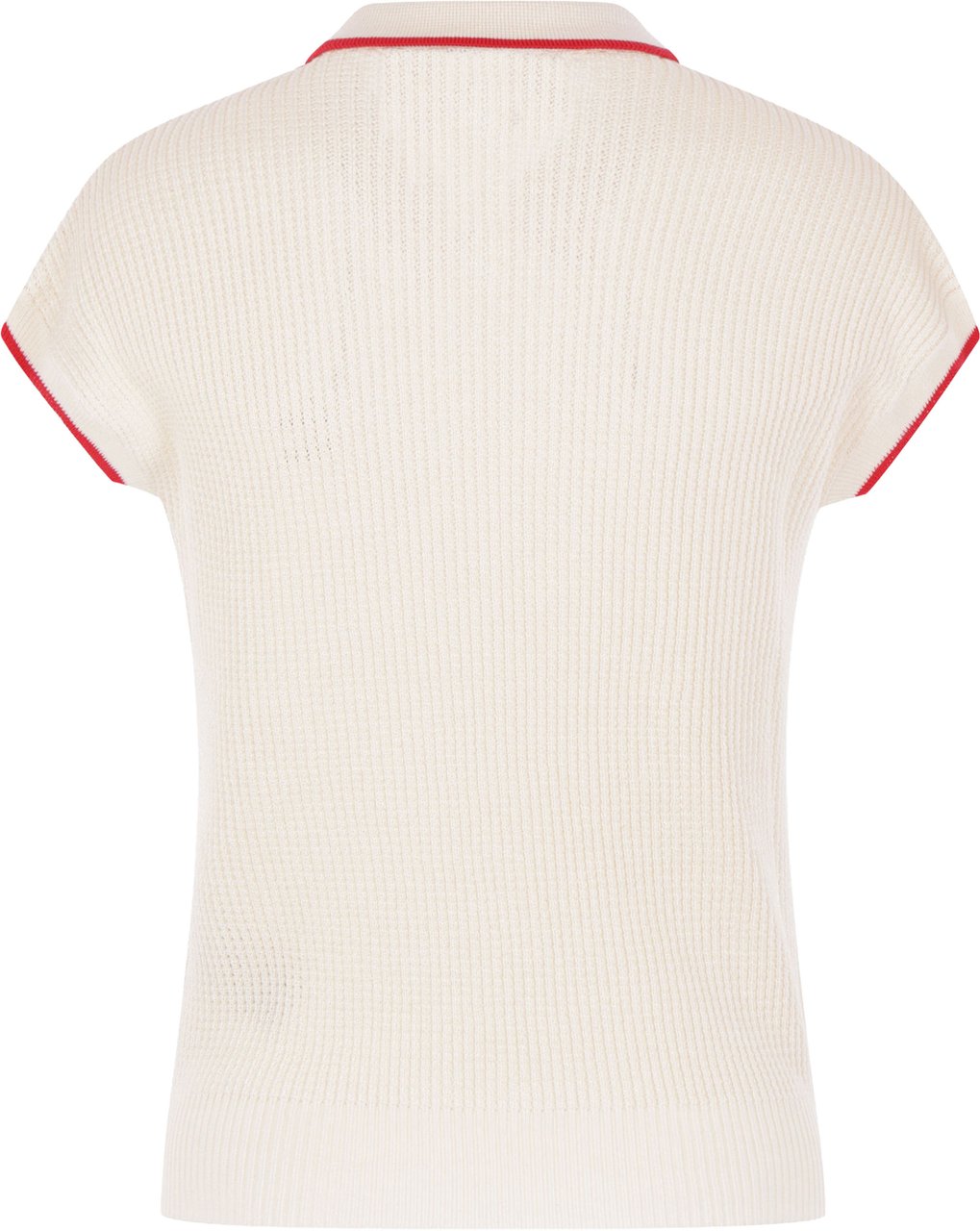 Valentino Ribbed Short-Sleeved Knit Bow Detail Top Neutraal