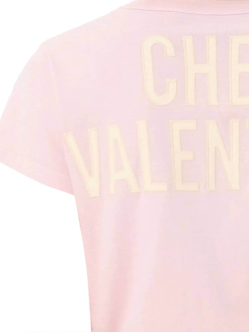 Valentino Pink Relaxed Heart Print Cotton T-shirt Neutraal