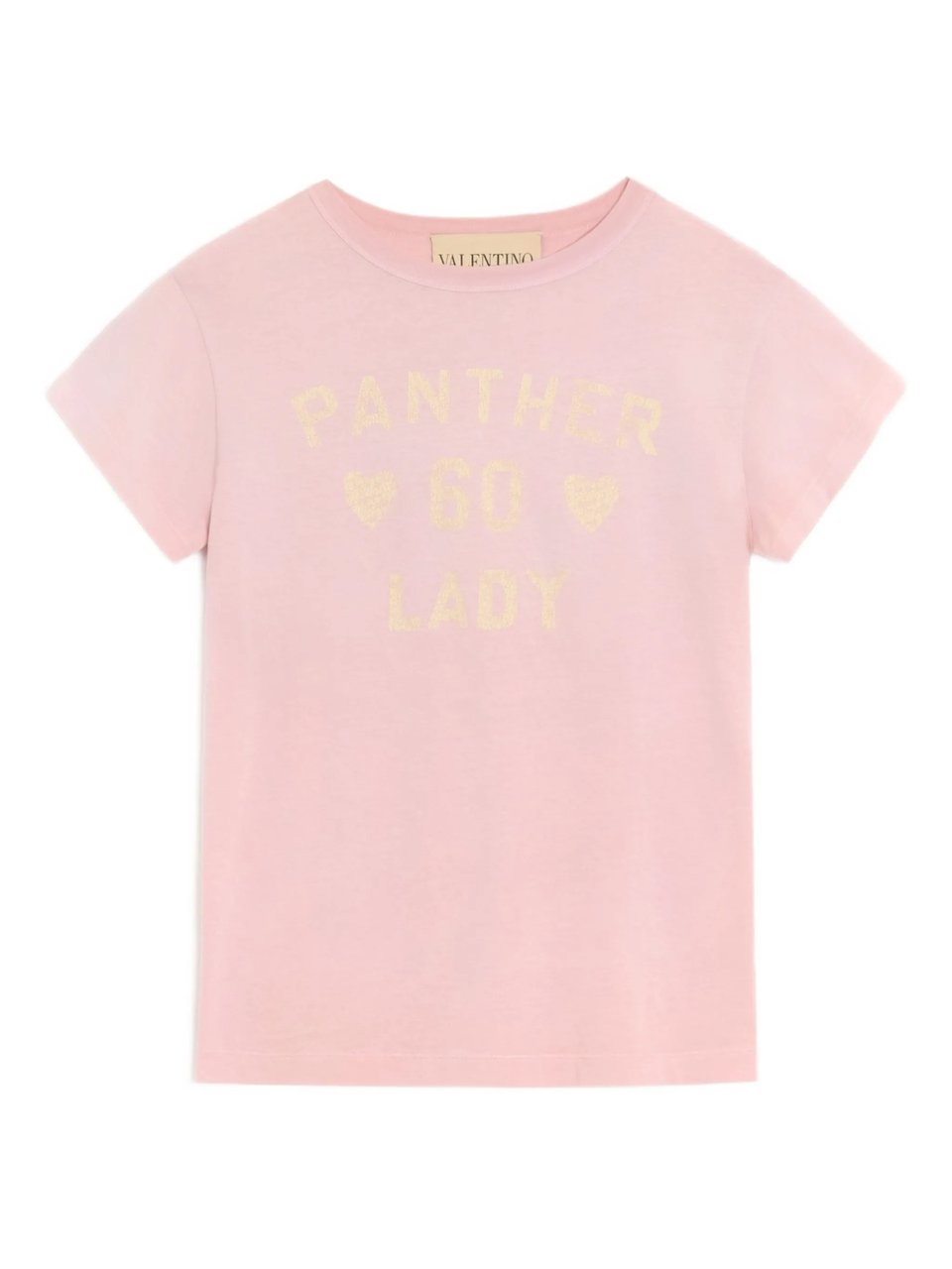 Valentino Pink Relaxed Heart Print Cotton T-shirt Neutraal