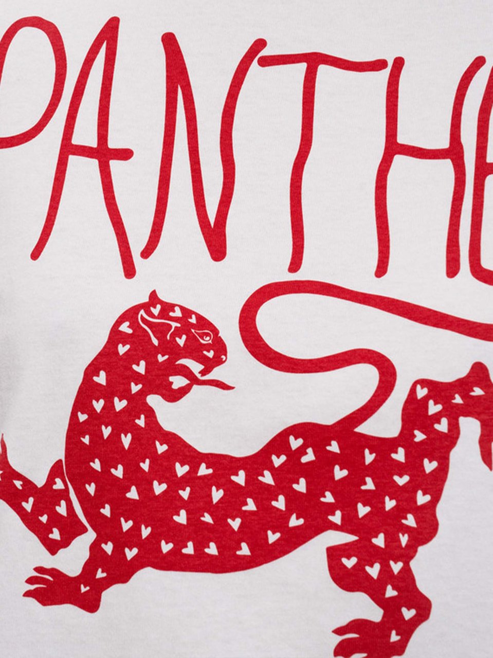 Valentino White Relaxed-Fit Panther Graphic T-shirt Wit