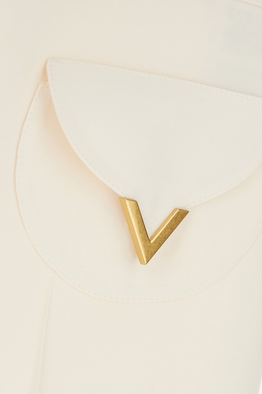 Valentino Valentino Garavani Ivory wool blend pants Neutraal