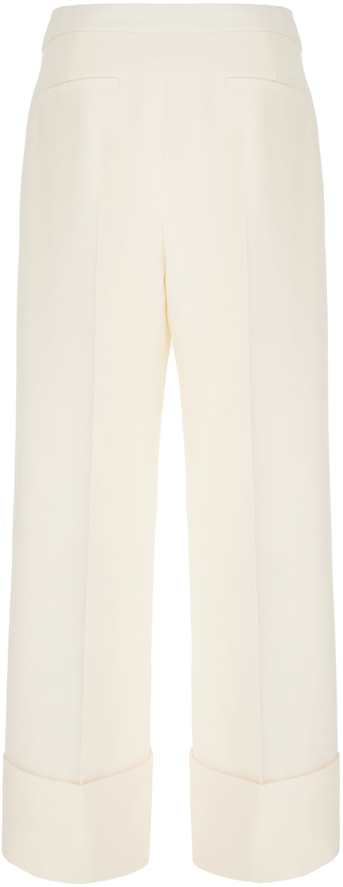 Valentino Valentino Garavani Ivory wool blend pants Neutraal