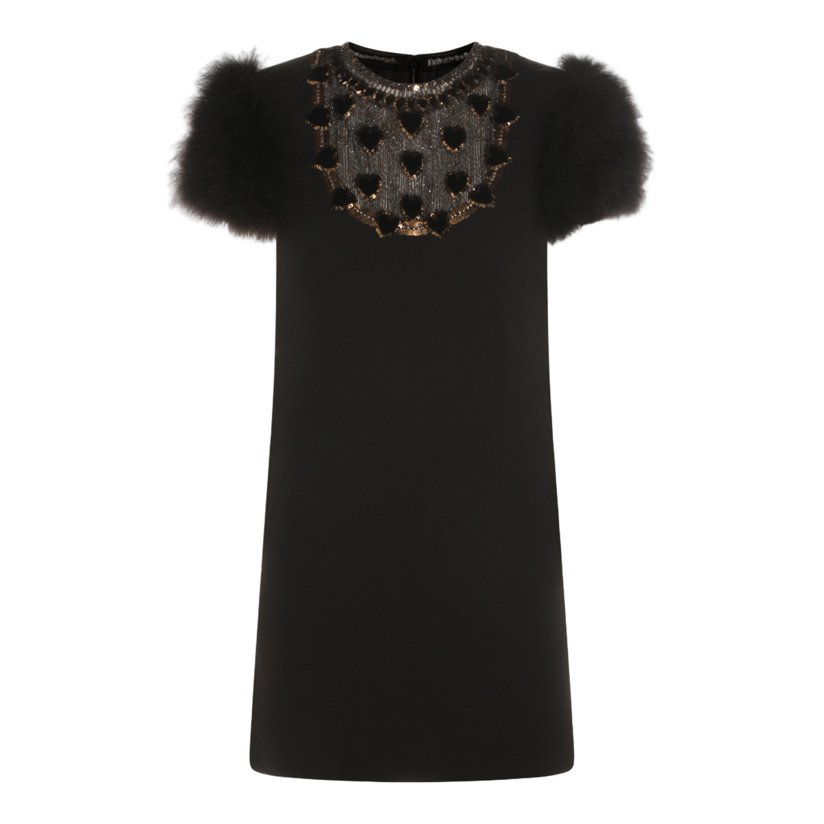 Valentino Mini Dress with Puff Sleeves Zwart