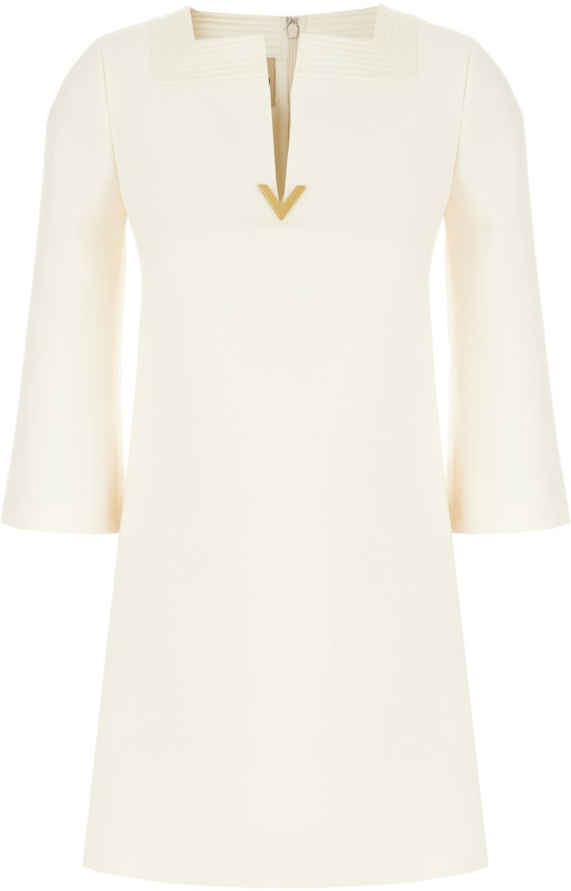 Valentino Valentino Garavani Ivory wool blend dress Neutraal