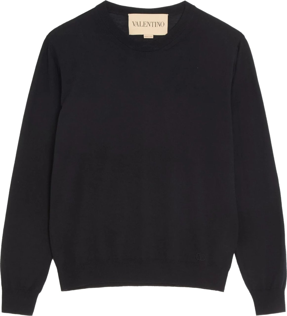 Valentino Black Vlogo Signature Wool Sweater Zwart
