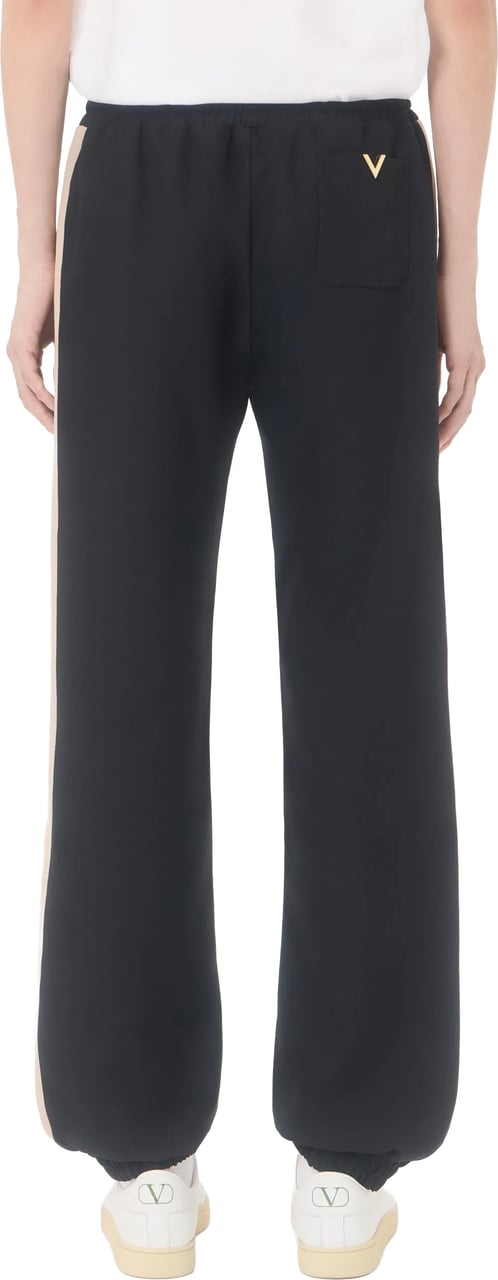 Valentino Black Jersey Bottom Vgold Track Pants Zwart