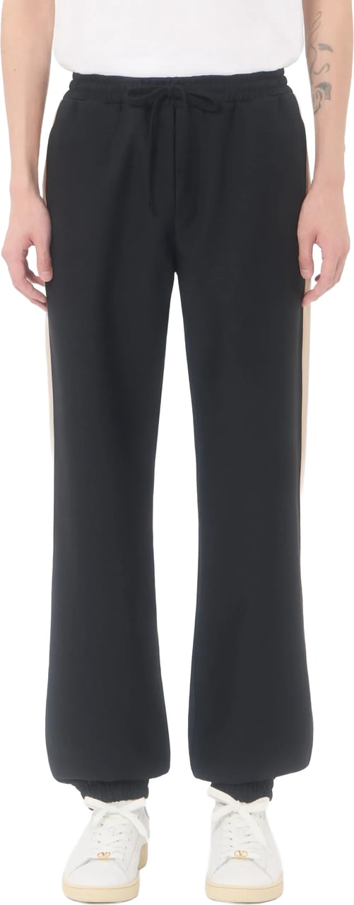 Valentino Black Jersey Bottom Vgold Track Pants Zwart