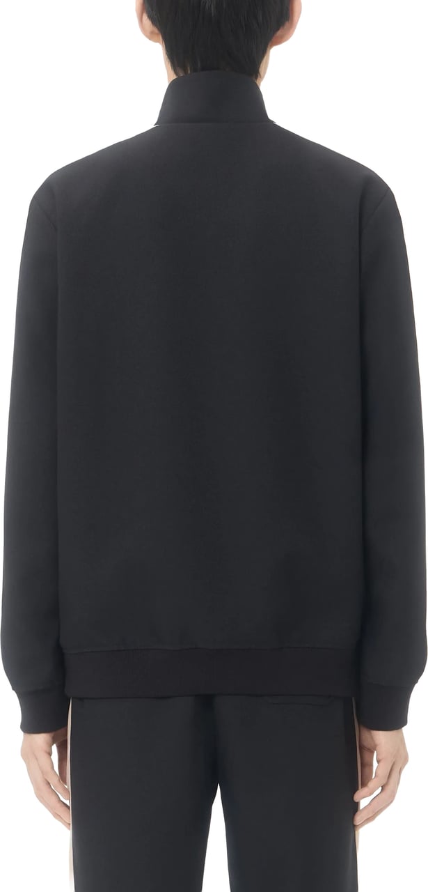 Valentino Black Jersey Sweatshirt Vgold Polyester Jacket Zwart