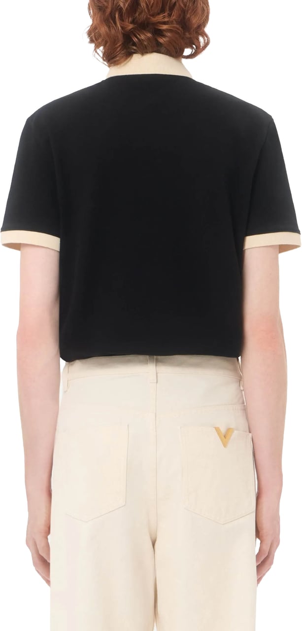 Valentino Polo Jersey Vgold Short-Sleeve Polo Zwart