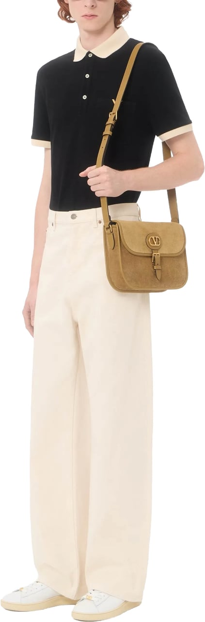 Valentino Polo Jersey Vgold Short-Sleeve Polo Zwart