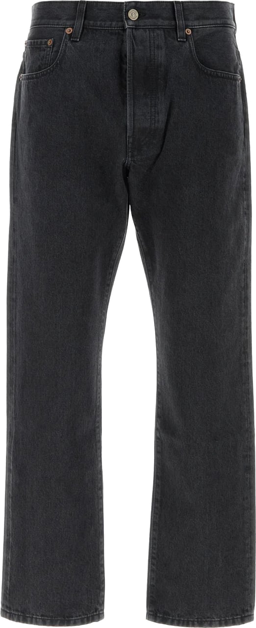 Valentino Black Denim 5 Tasche Washed Jeans Zwart