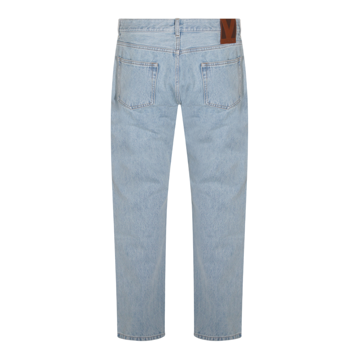 Valentino Light Blue Straight-Leg Jeans with Five-Pocket Design Grijs
