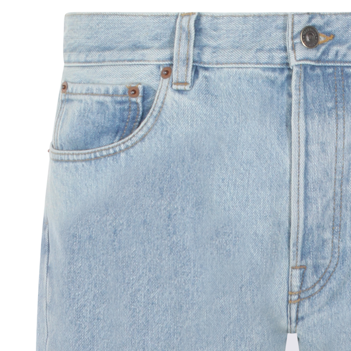 Valentino Light Blue Straight-Leg Jeans with Five-Pocket Design Grijs