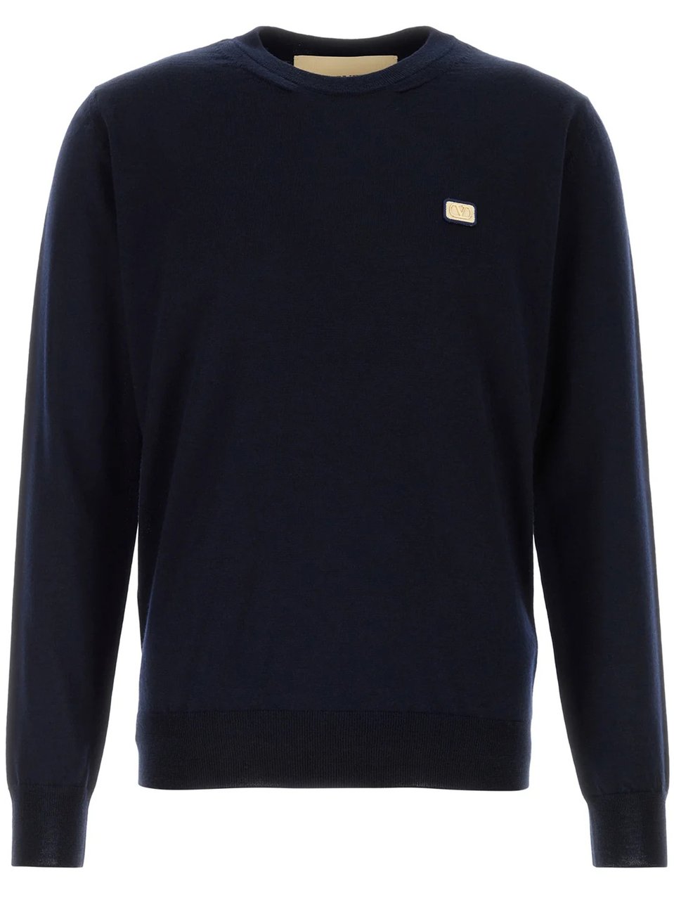 Valentino Dark Navy Logo Patch Sweater Zwart