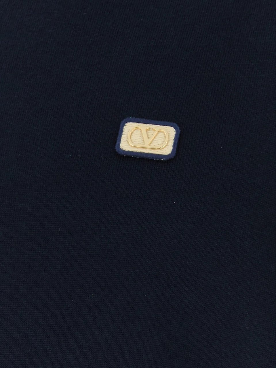 Valentino Dark Navy Logo Patch Sweater Zwart