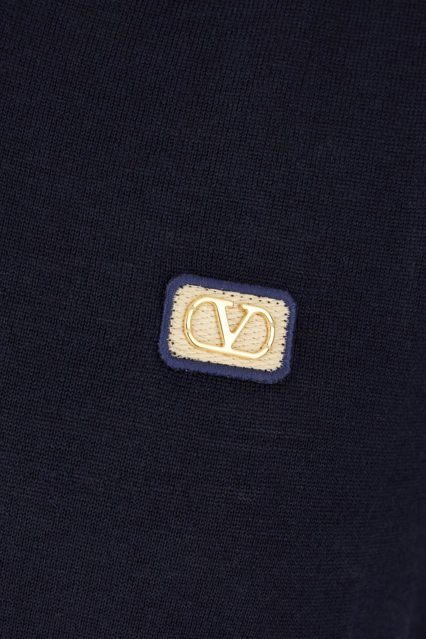 Valentino Valentino Garavani Navy blue wool sweater Blauw