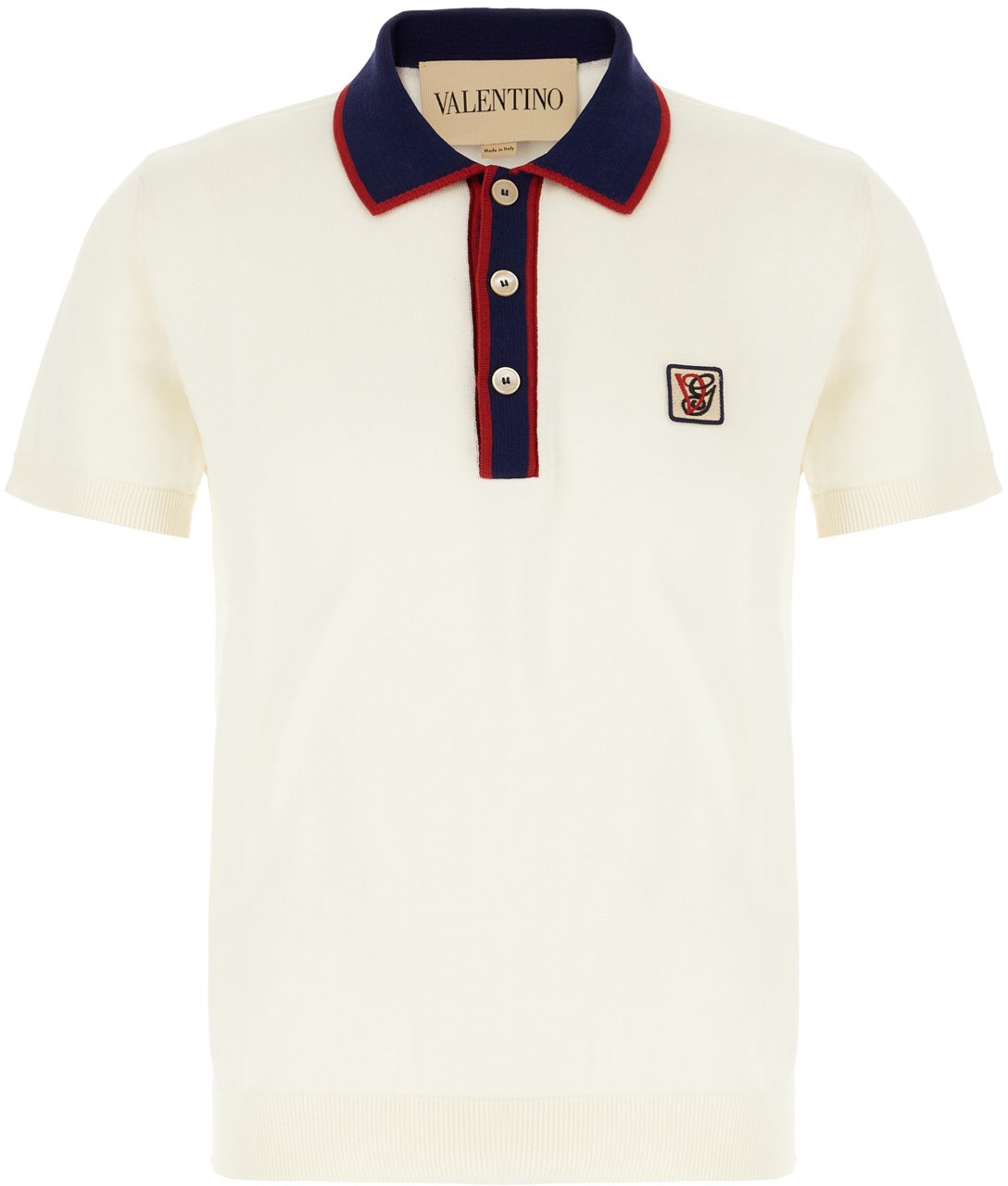 Valentino Valentino Garavani Ivory cotton polo shirt Neutraal