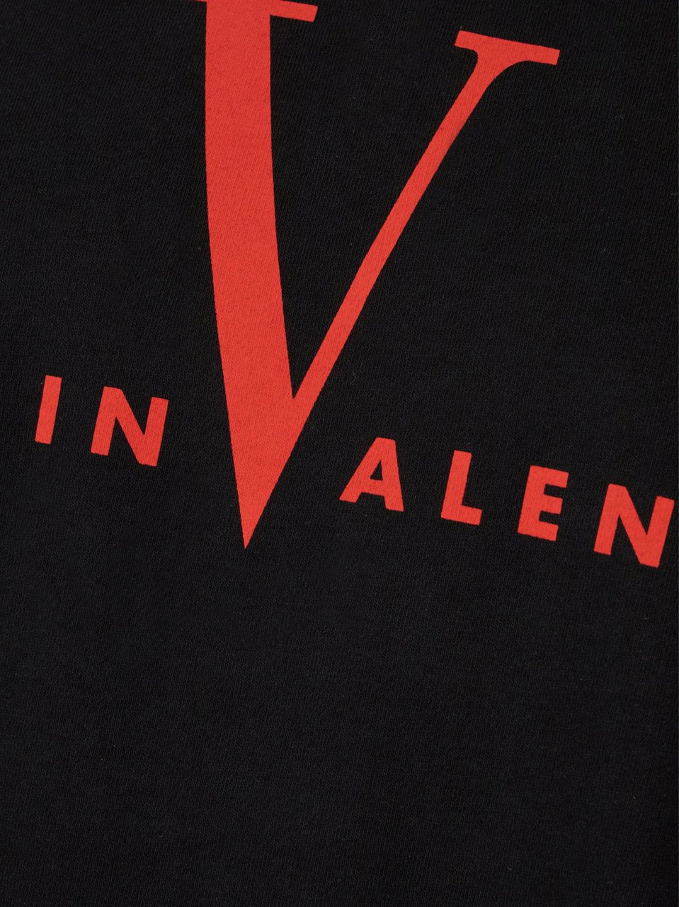 Valentino Black Short-Sleeve Red Graphic Cotton T-shirt Zwart