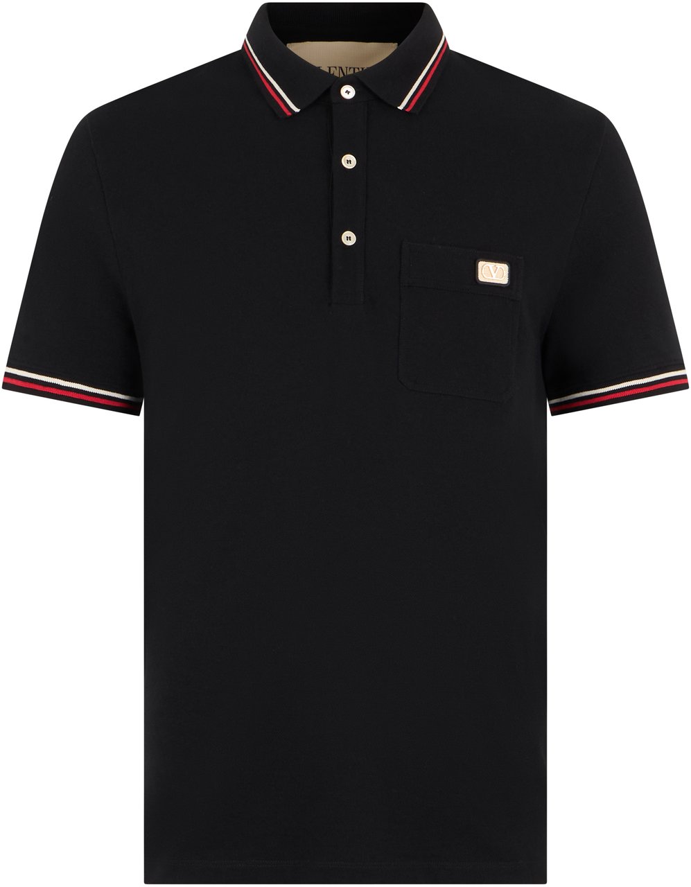 Valentino Cotton polo with short sleeves Zwart