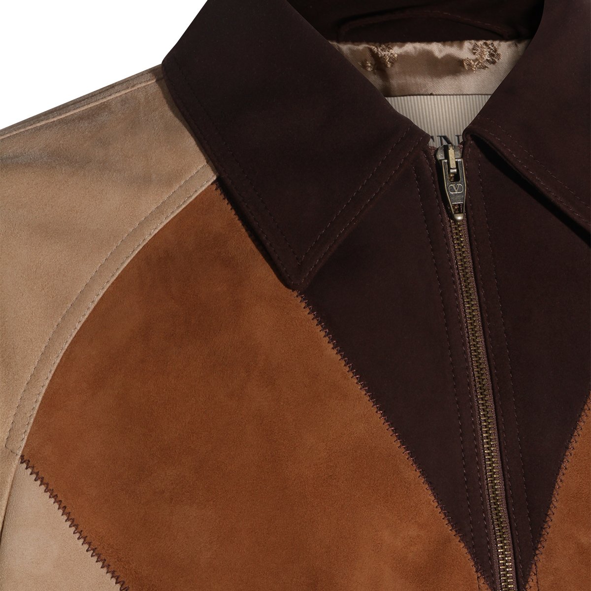 Valentino Geometric Zip Jacket Neutraal