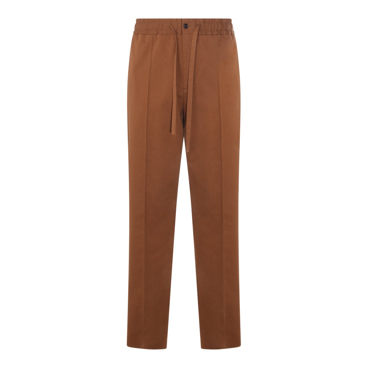 Valentino Straight-Leg Cotton Trousers Bruin