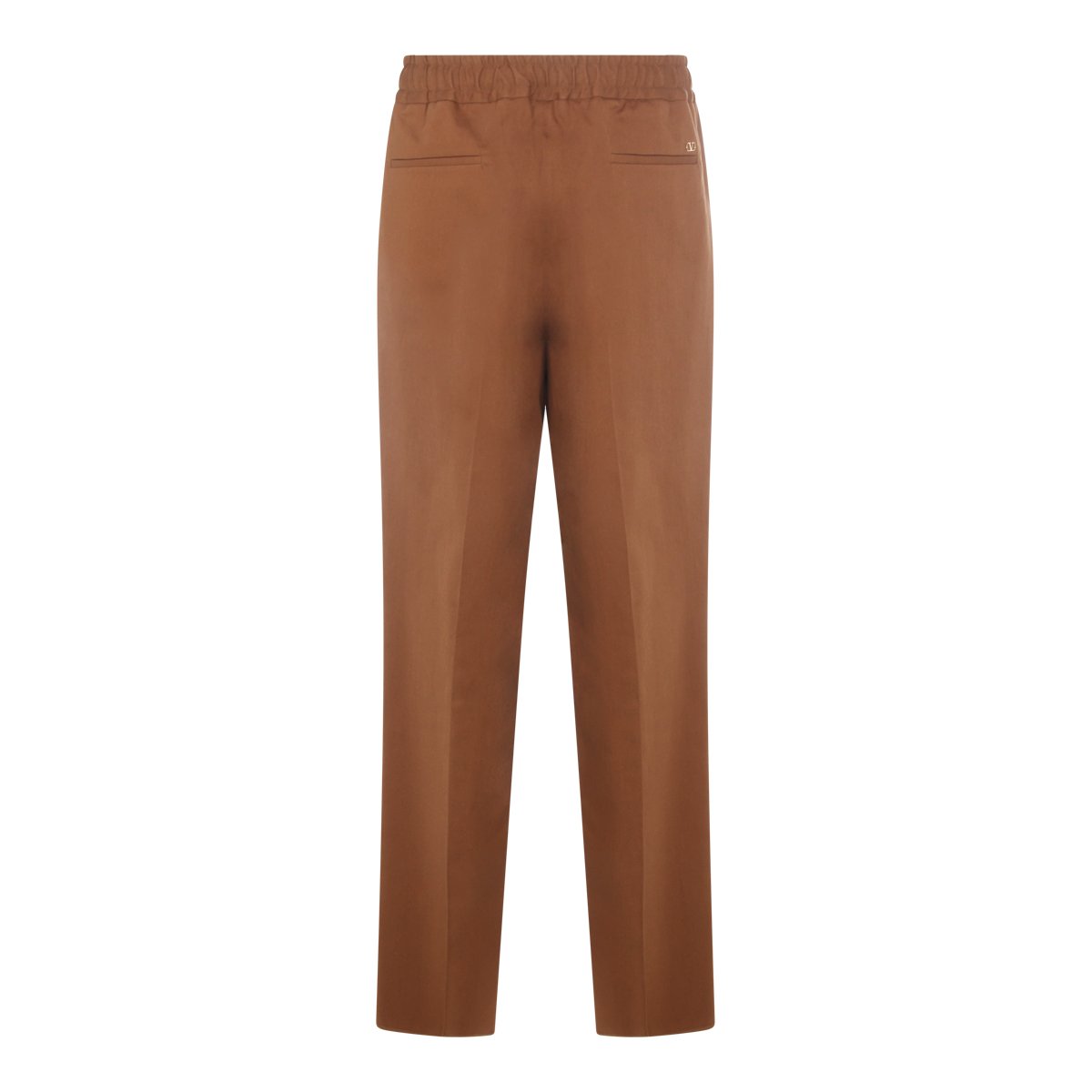Valentino Straight-Leg Cotton Trousers Bruin