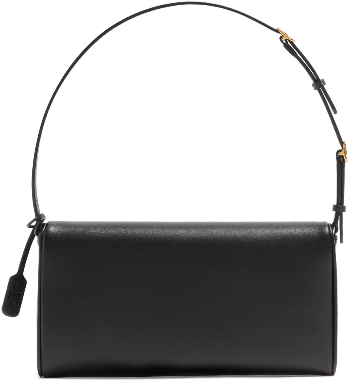 Valentino Black Devain Nappa Leather Structured Clutch Zwart