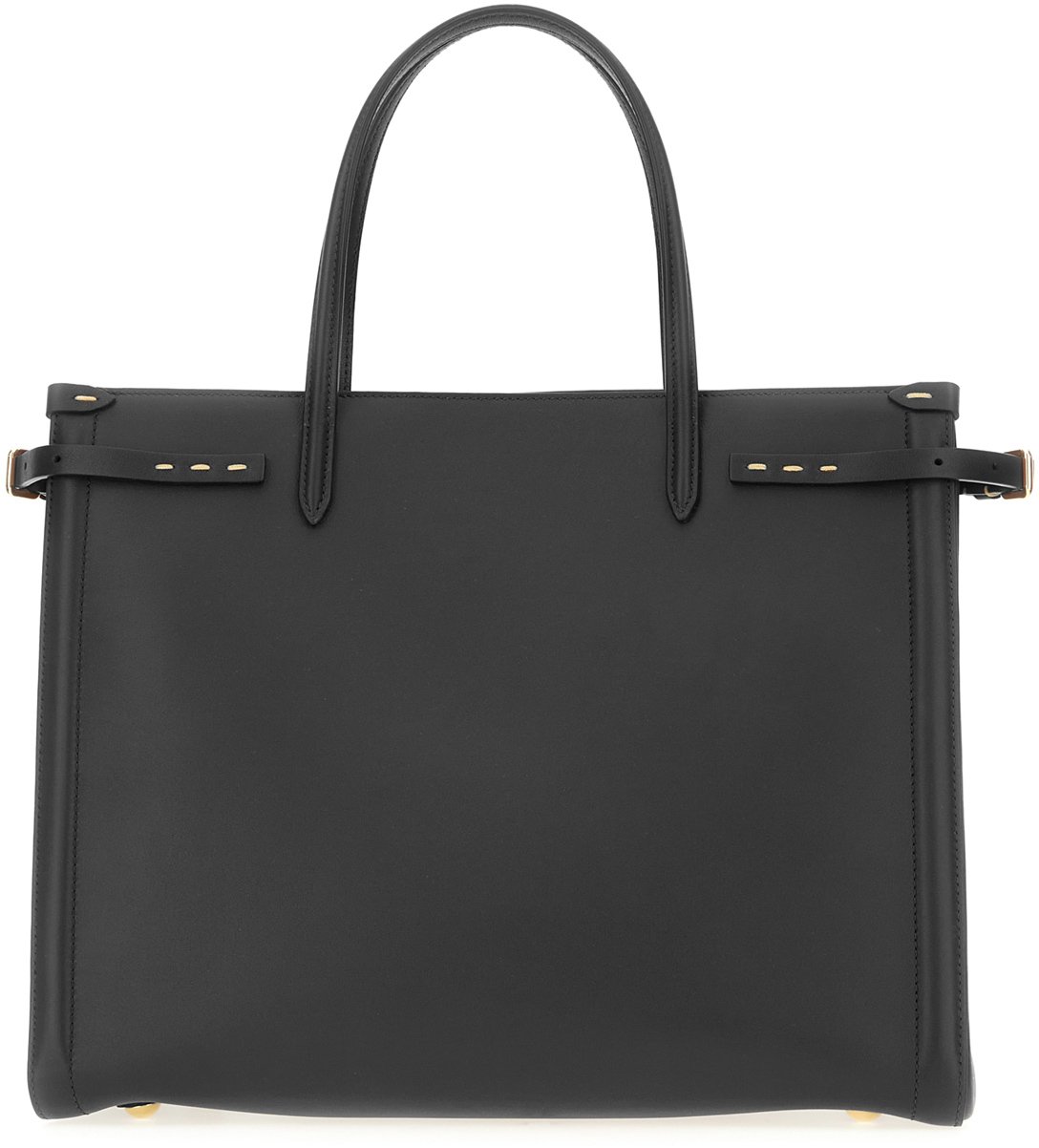 Valentino Garavani Black leather VLogo Signature shopping bag Zwart