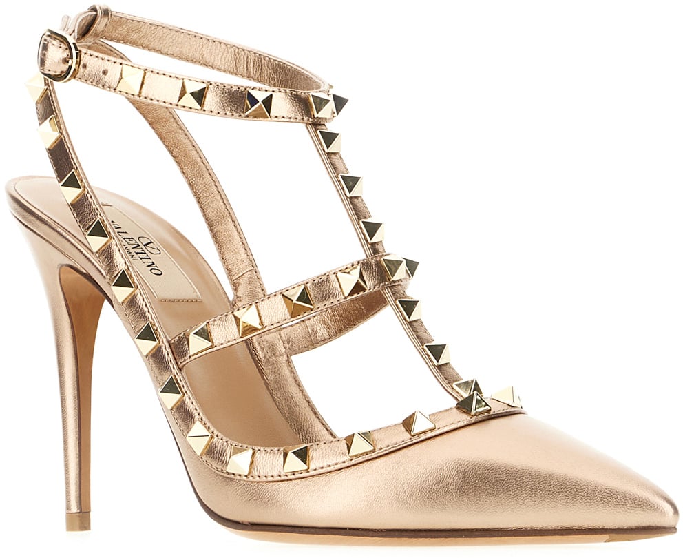 Valentino Valentino Garavani Skin pink leather Rockstud pumps Metallic