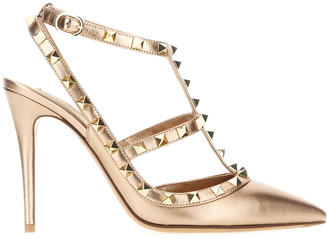 Valentino Valentino Garavani Skin pink leather Rockstud pumps Metallic