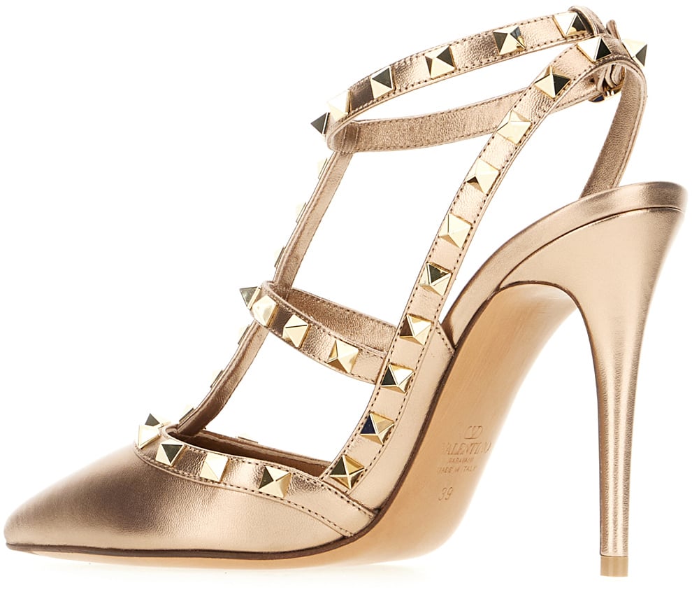 Valentino Valentino Garavani Skin pink leather Rockstud pumps Metallic