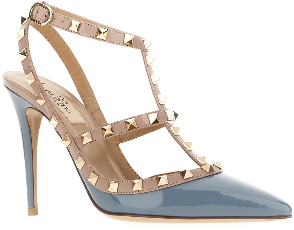 Valentino Garavani Two-tone leather Cage pumps Blauw