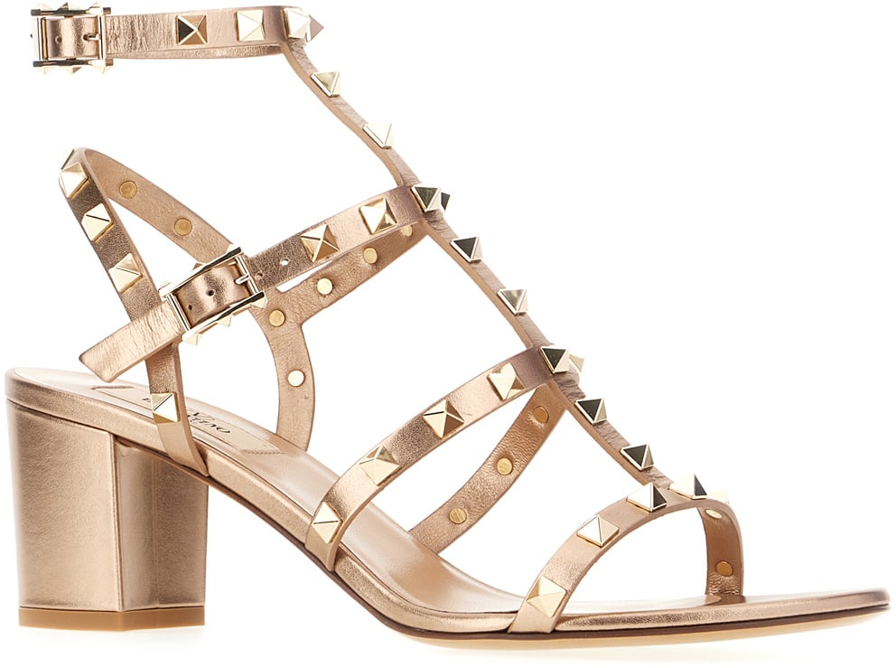 Valentino Valentino Garavani Gold pink leather sandals Metallic
