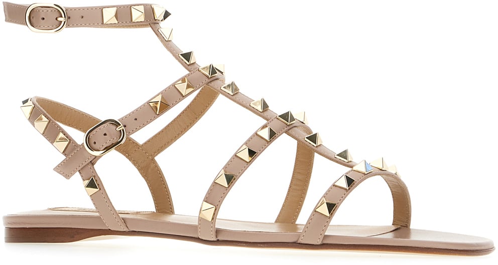 Valentino Valentino Garavani Antiqued pink leather sandals Roze