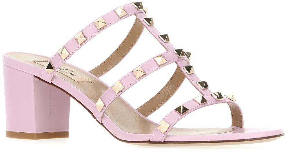 Valentino Valentino Garavani Pink leather mules Roze