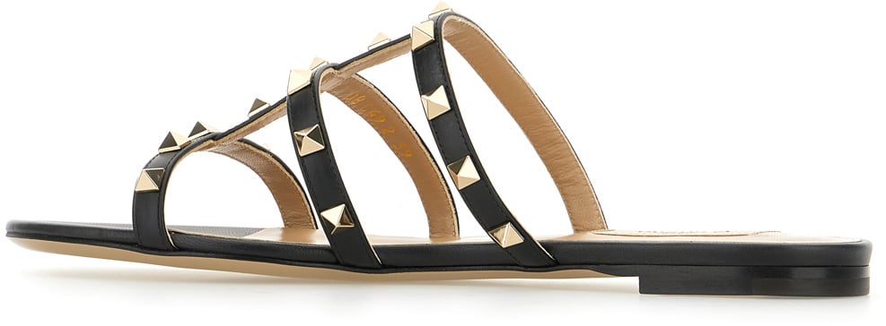 Valentino Valentino Garavani Black leather sandals Zwart