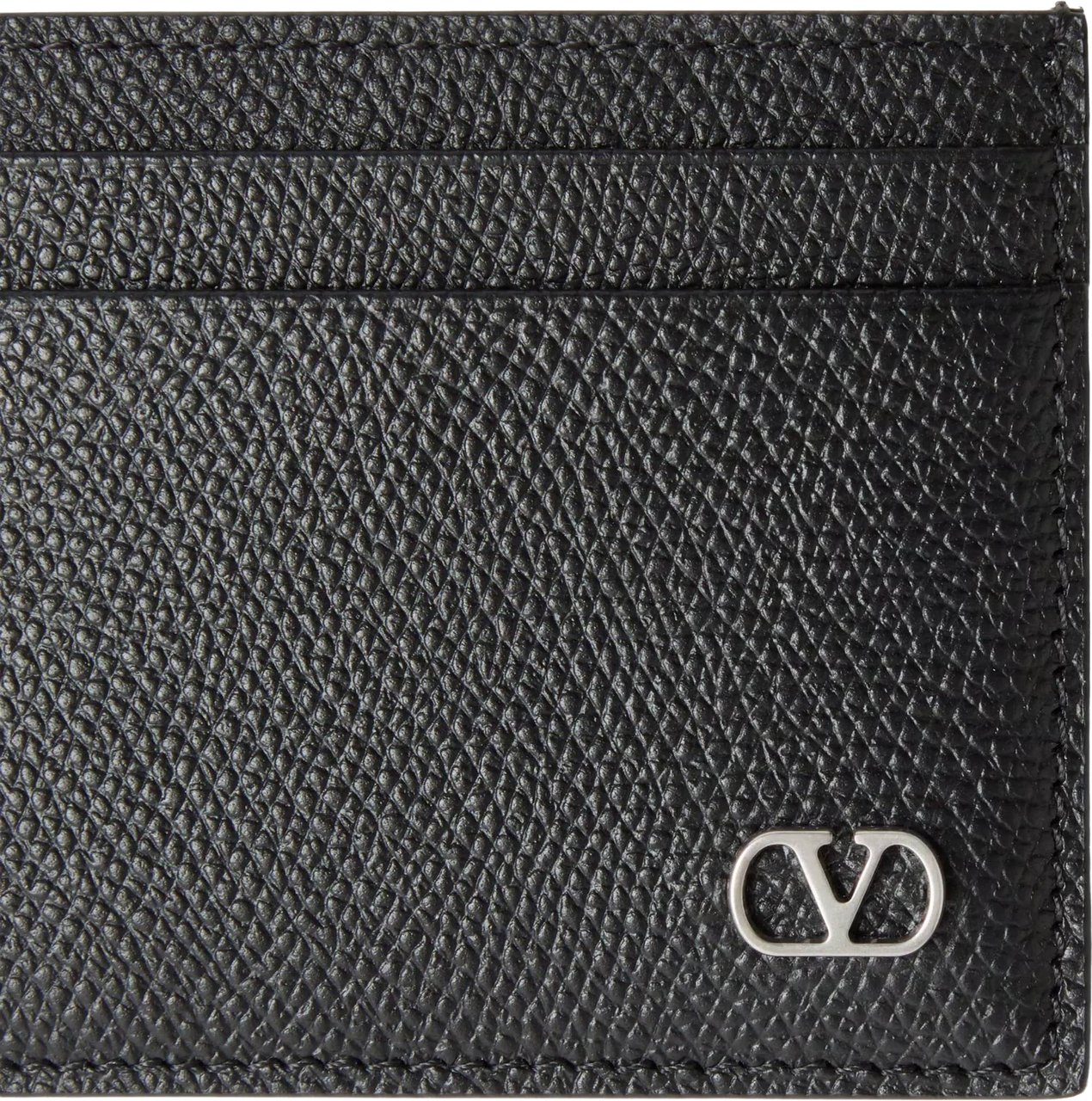 Valentino Card Holder Vlogo Signature Leather Case Zwart