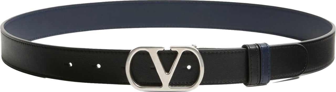 Valentino Black/Navy Belt H. 30 Reversible Belt Grijs