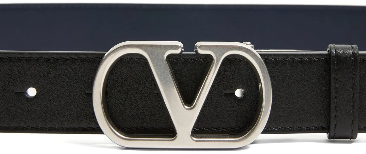 Valentino Black/Navy Belt H. 30 Reversible Belt Grijs