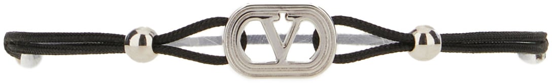 Valentino Valentino Garavani Black cotton bracelet Zwart