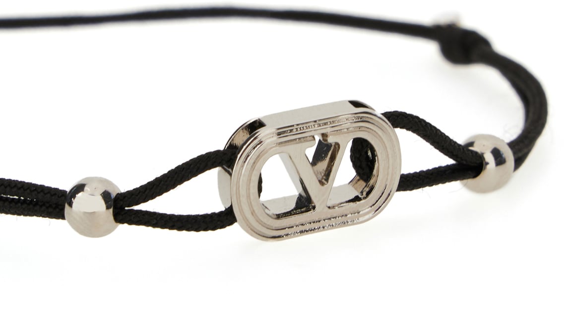 Valentino Valentino Garavani Black cotton bracelet Zwart