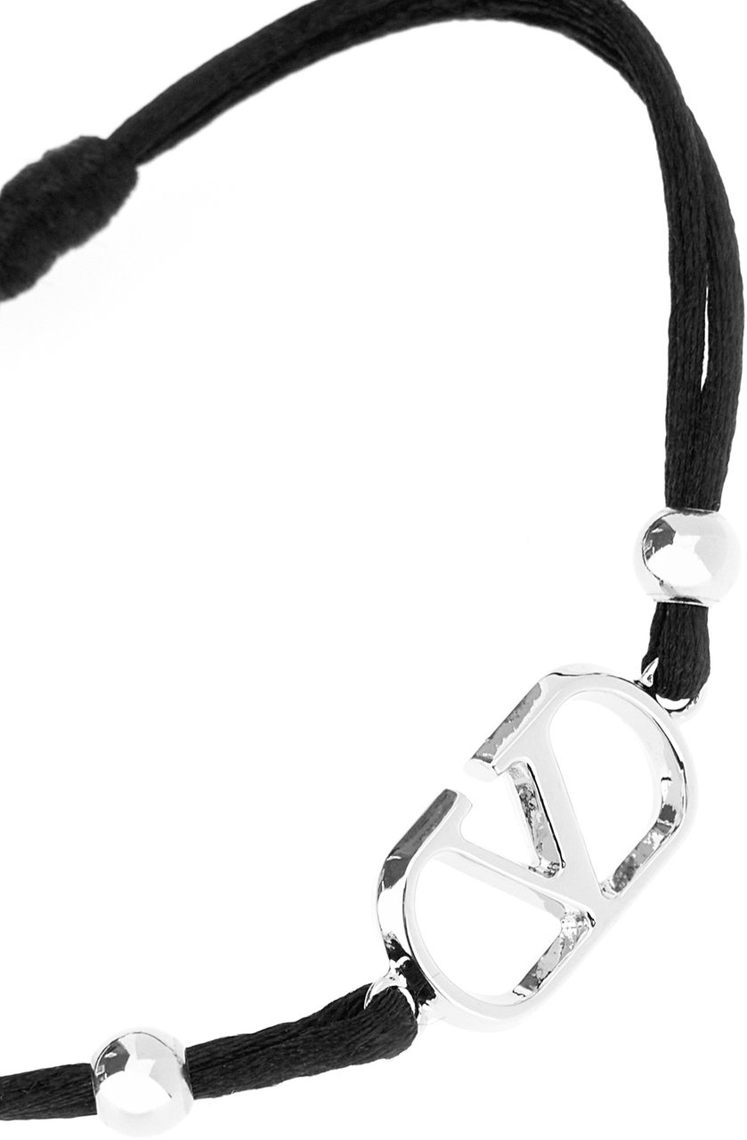 Valentino Valentino Garavani Black cotton bracelet Zwart