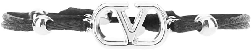 Valentino Valentino Garavani Black cotton bracelet Zwart