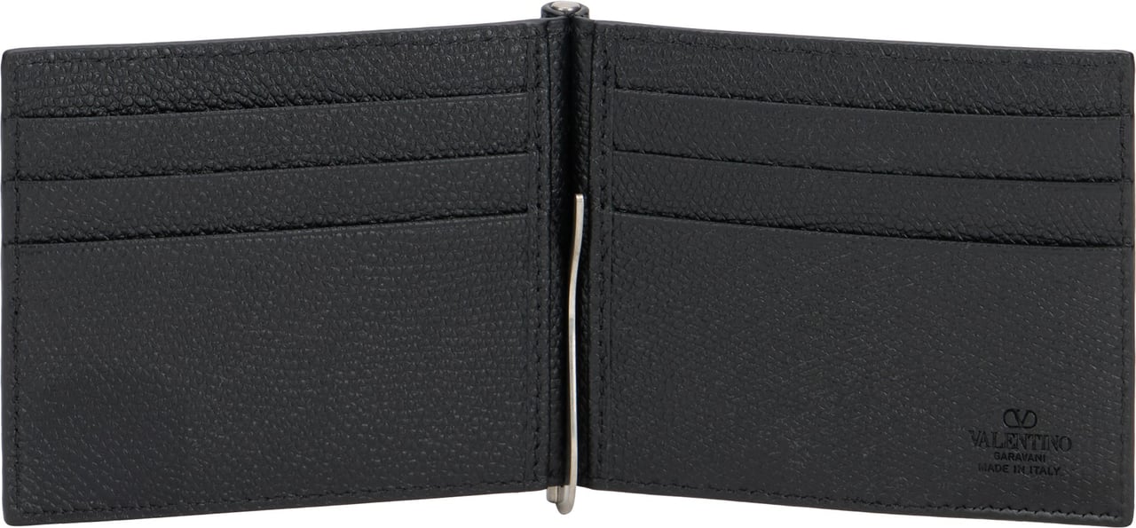 Valentino Cardholder V-Logo in Leather Zwart