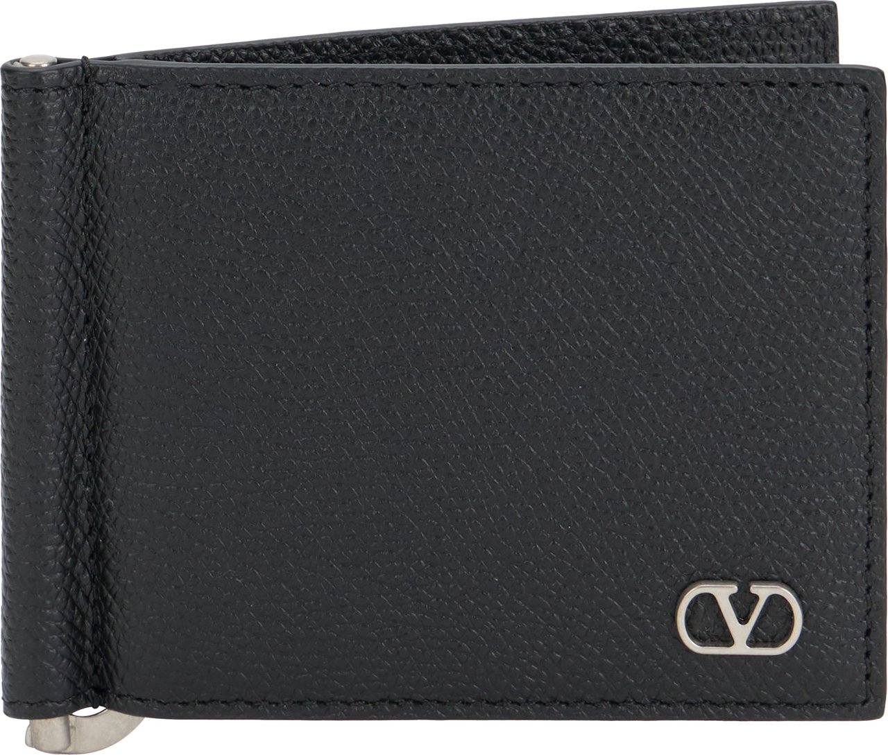 Valentino Cardholder V-Logo in Leather Zwart