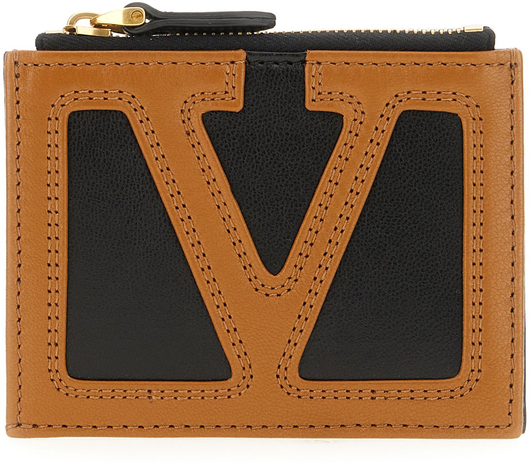 Valentino Valentino Garavani Black leather card holder Divers